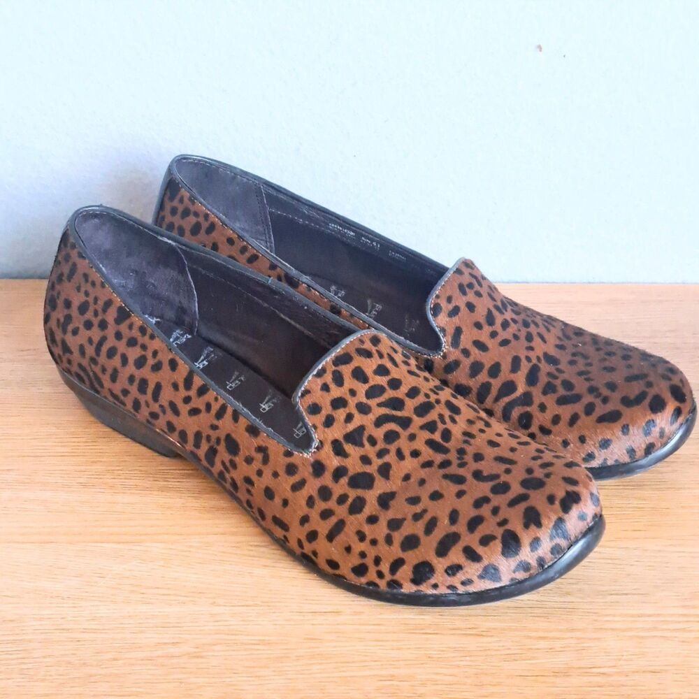 Dansko Olivia Women’s 11–11.5 41 Calf Hair Cheetah Print Leather Slip-On Loafers